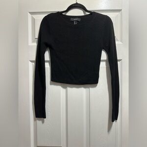 Forever 21 Black Fitted Crop Top